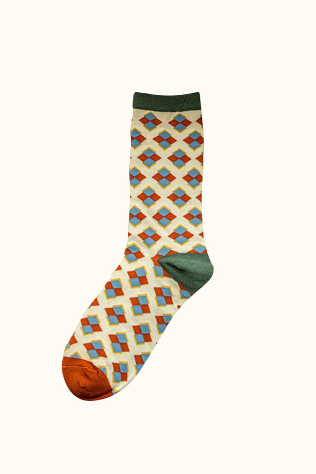 Socks Geometric Motif - Onze Montreal Green Onze Montreal