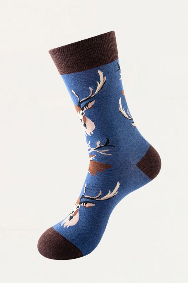 Socks Deer Head Motif - Onze Montreal Navy Onze Montreal