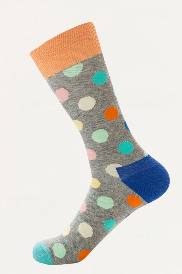 Socks Multi Colored Polka Dots Motif - Onze Montreal Gray Onze Montreal