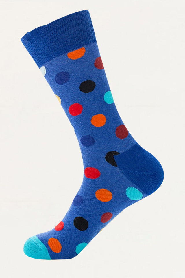 Socks Multi Colored Polka Dots Motif - Onze Montreal Blue Onze Montreal