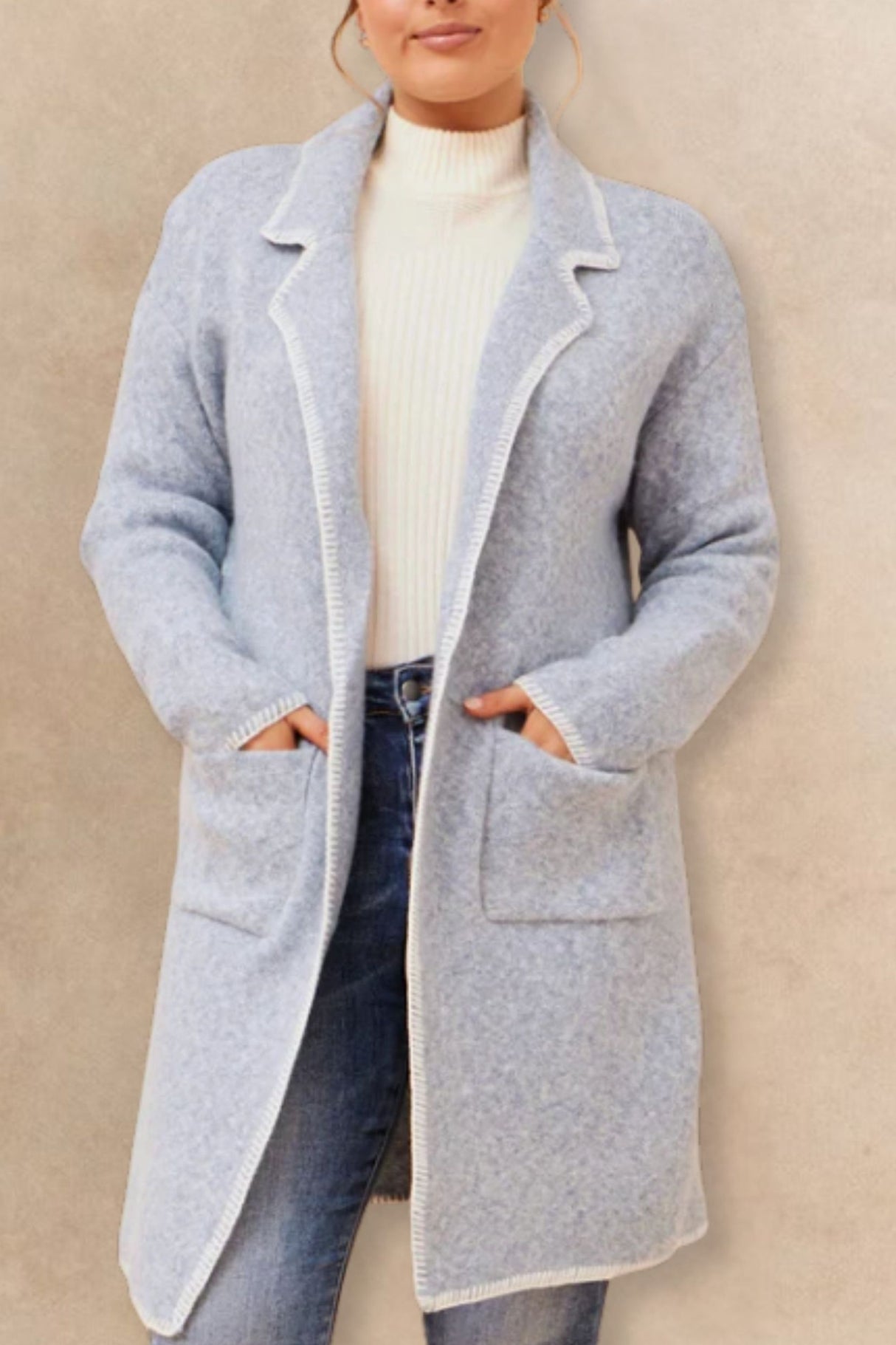 Solana Knit Cardigan Long Open-Front