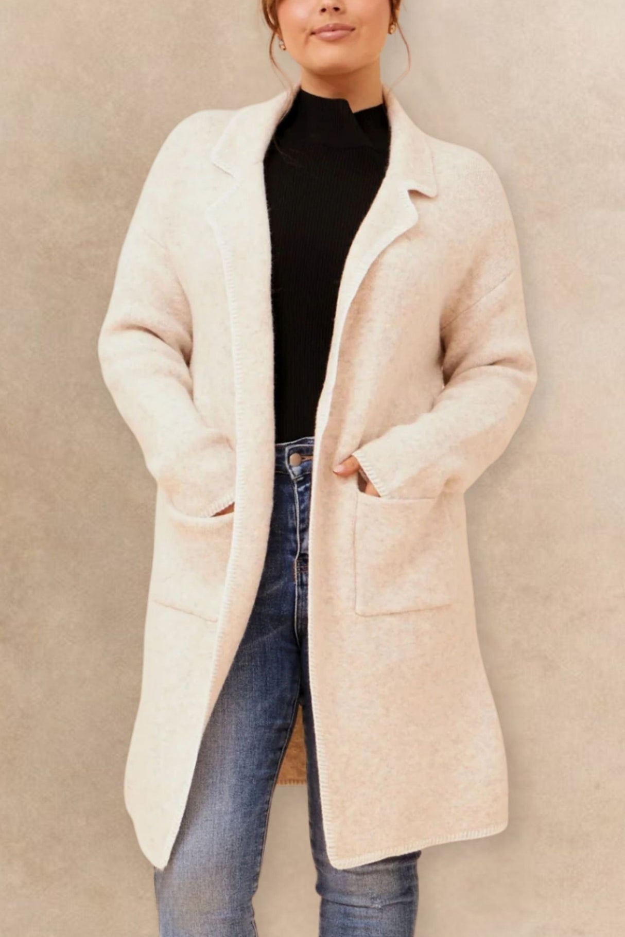 Solana Knit Cardigan Long Open-Front