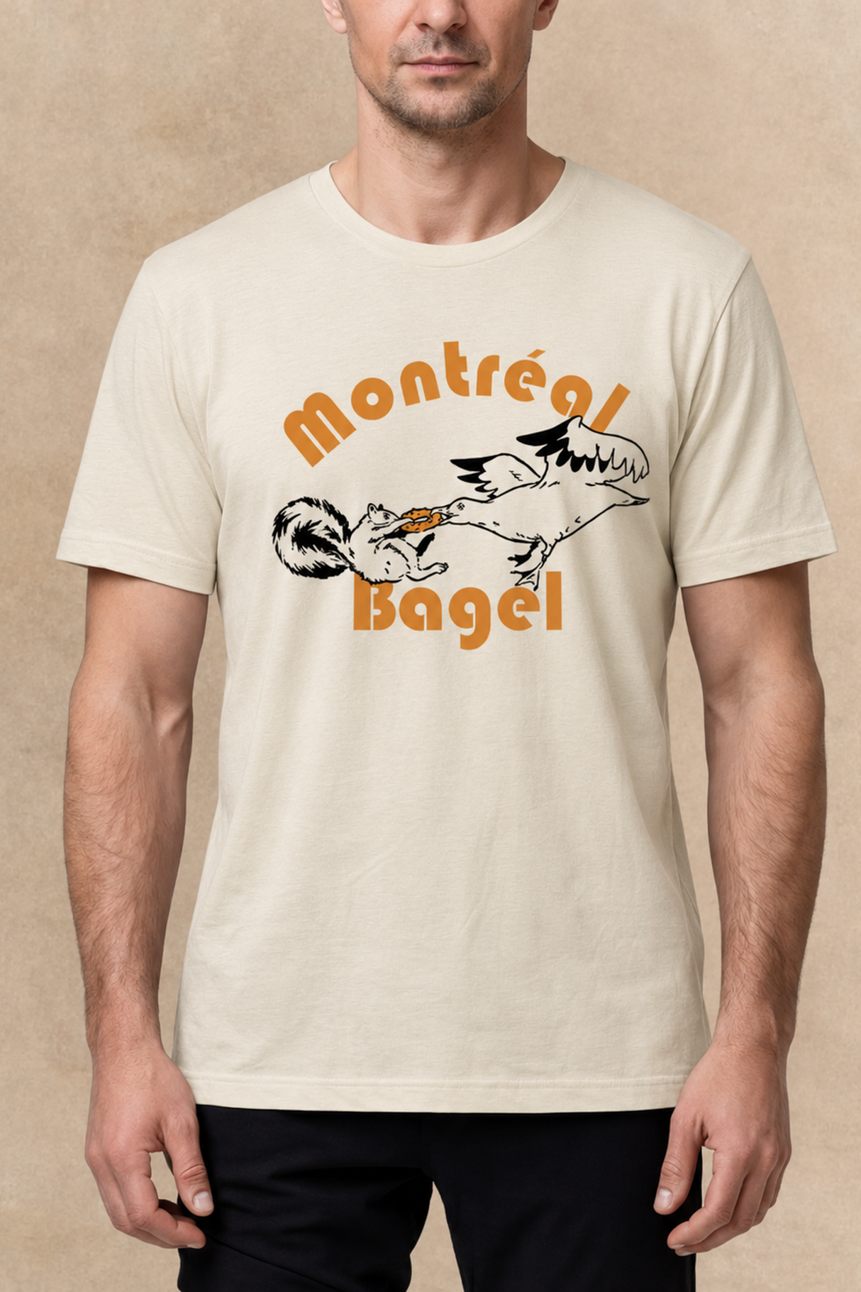 T-shirt homme Écureuil contre mouette