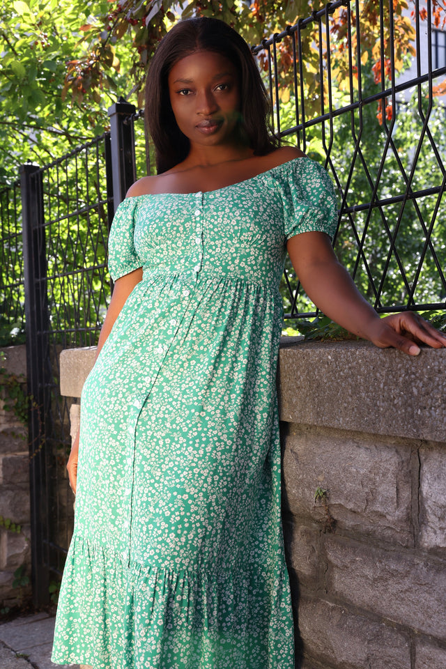 Sylvie Midi Dress On-Off Shoulders