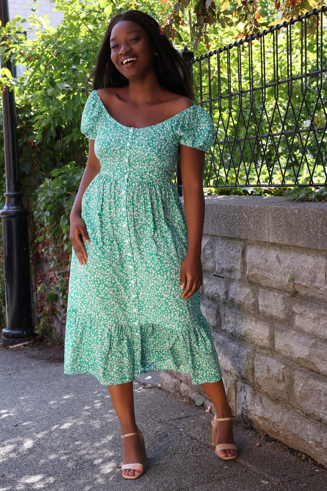 Sylvie Midi Dress On-Off Shoulders