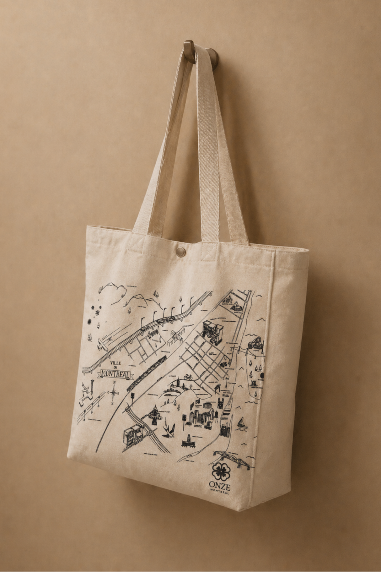 Carte Montréal Illustration Sac Tote Cabas