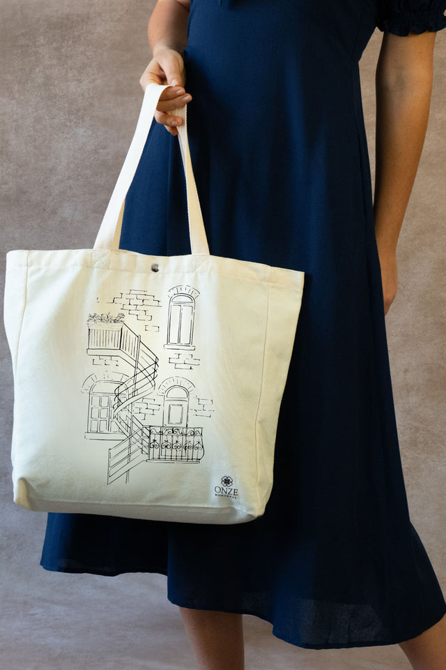 Tote Bag Custom Illustration Montreal Duplex Canvas