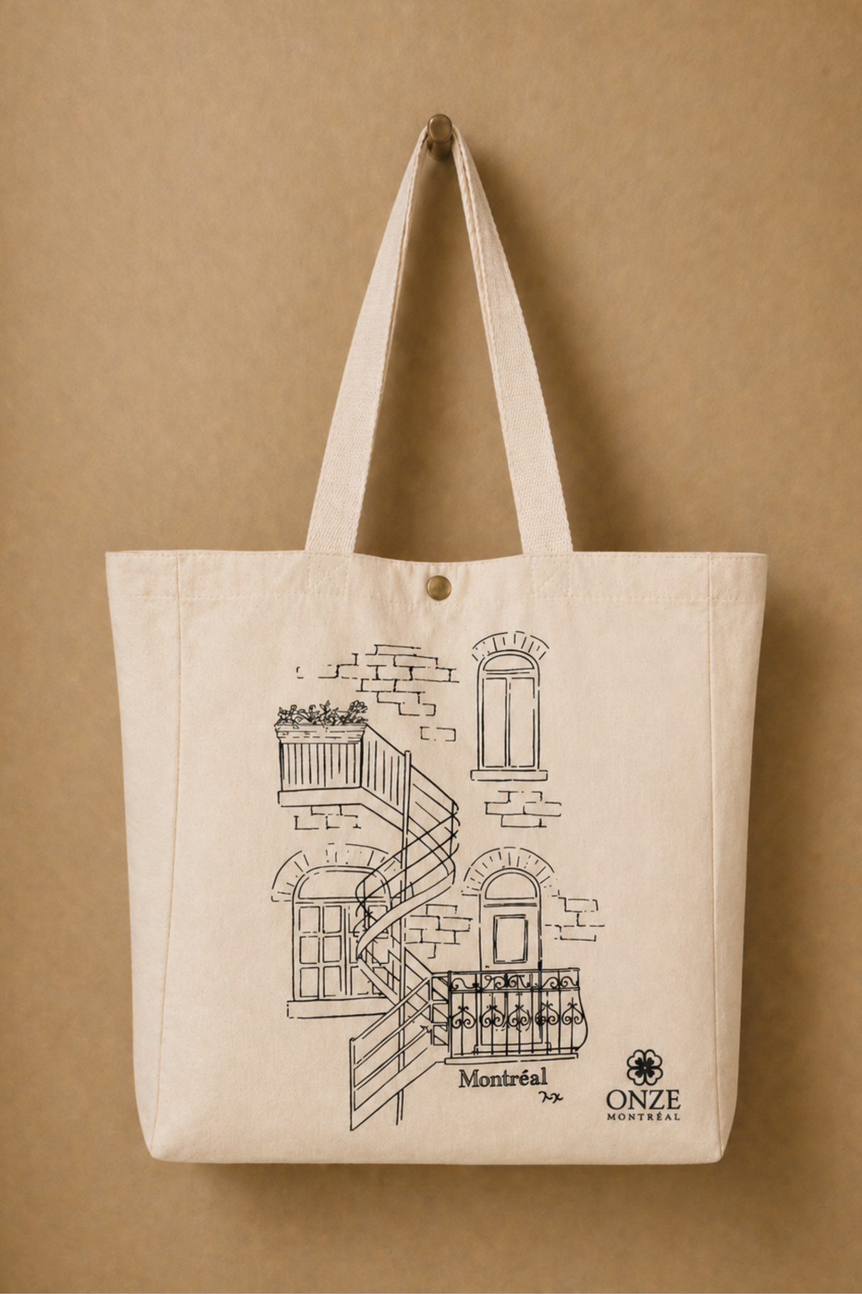 Duplex Sac Tote Illustration Montréal Cabas