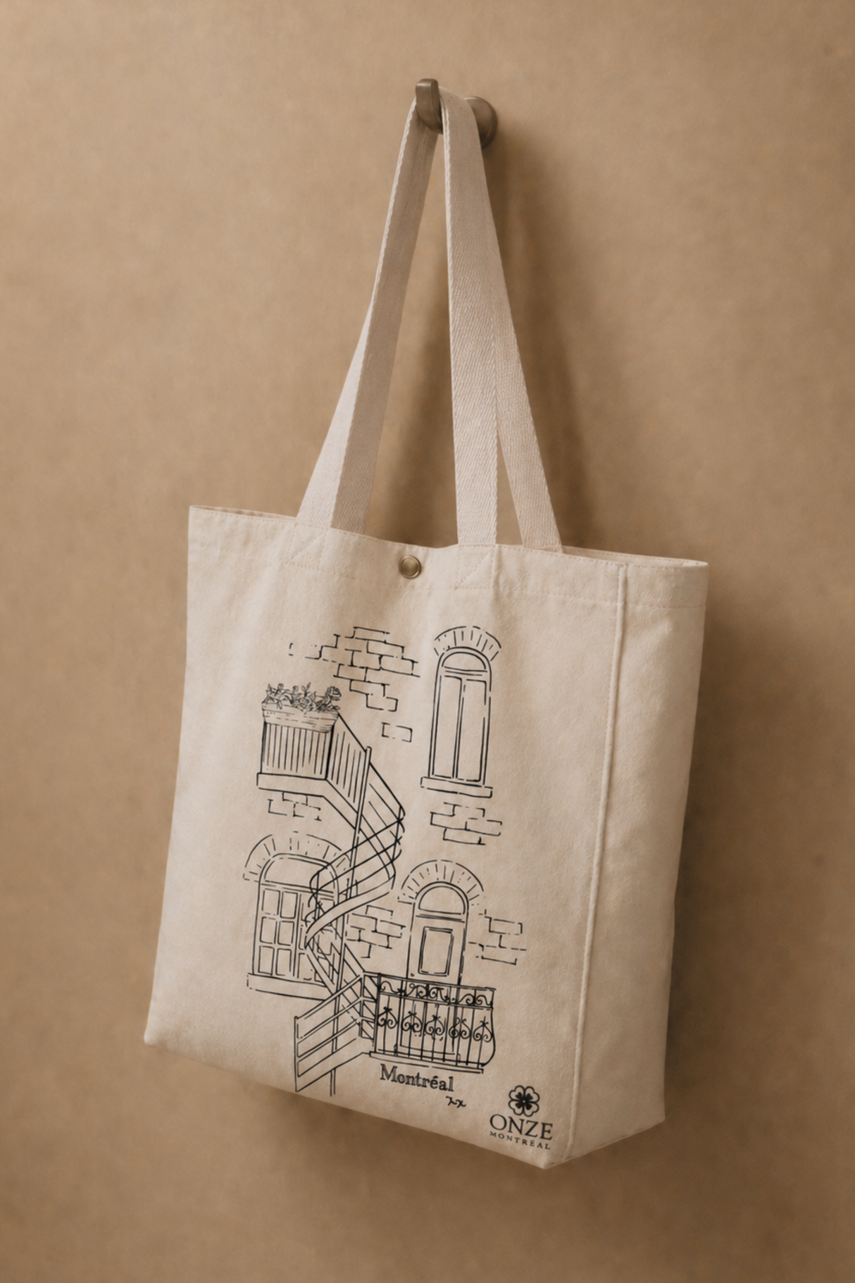 Duplex Sac Tote Illustration Montréal Cabas