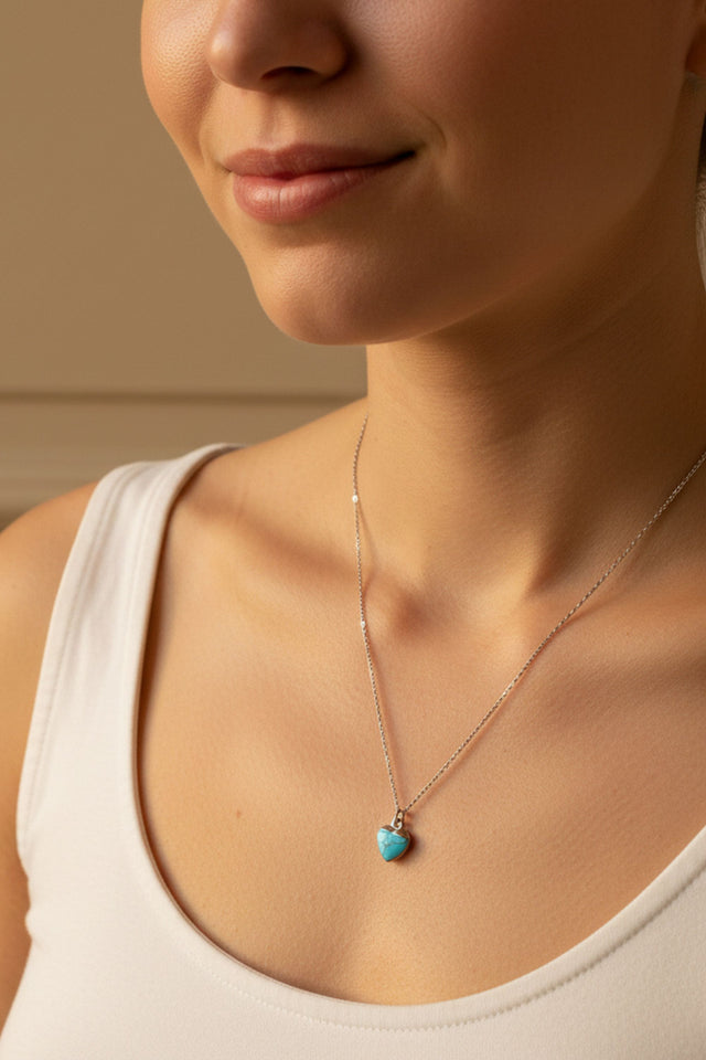 Turquoise Heart Pendant Necklace
