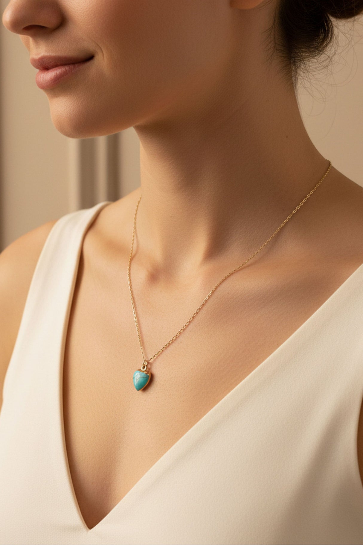 Turquoise Heart Pendant Necklace