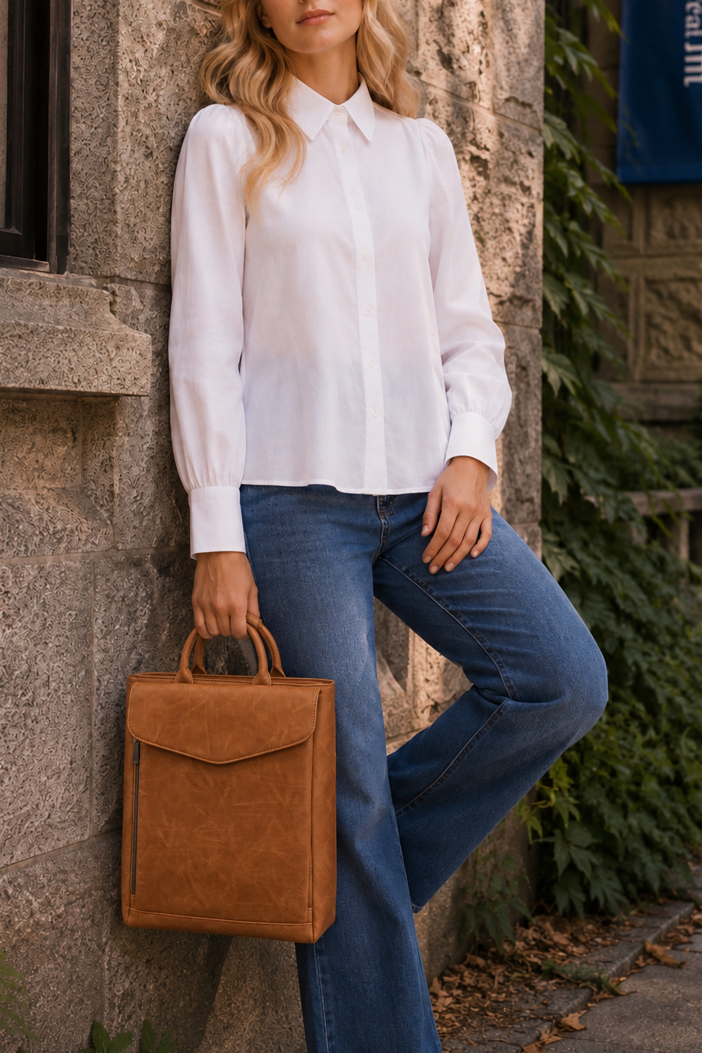 Evie Laptop Backpack Crossbody Flap Front