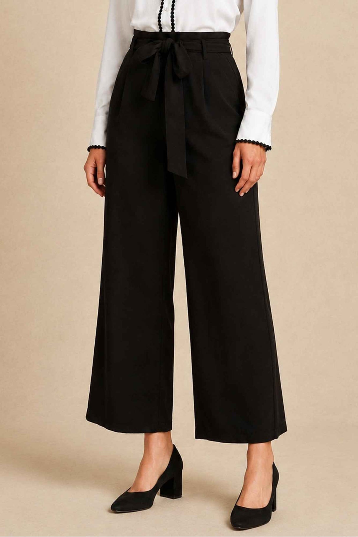 Addison Black Wide-Leg Pants