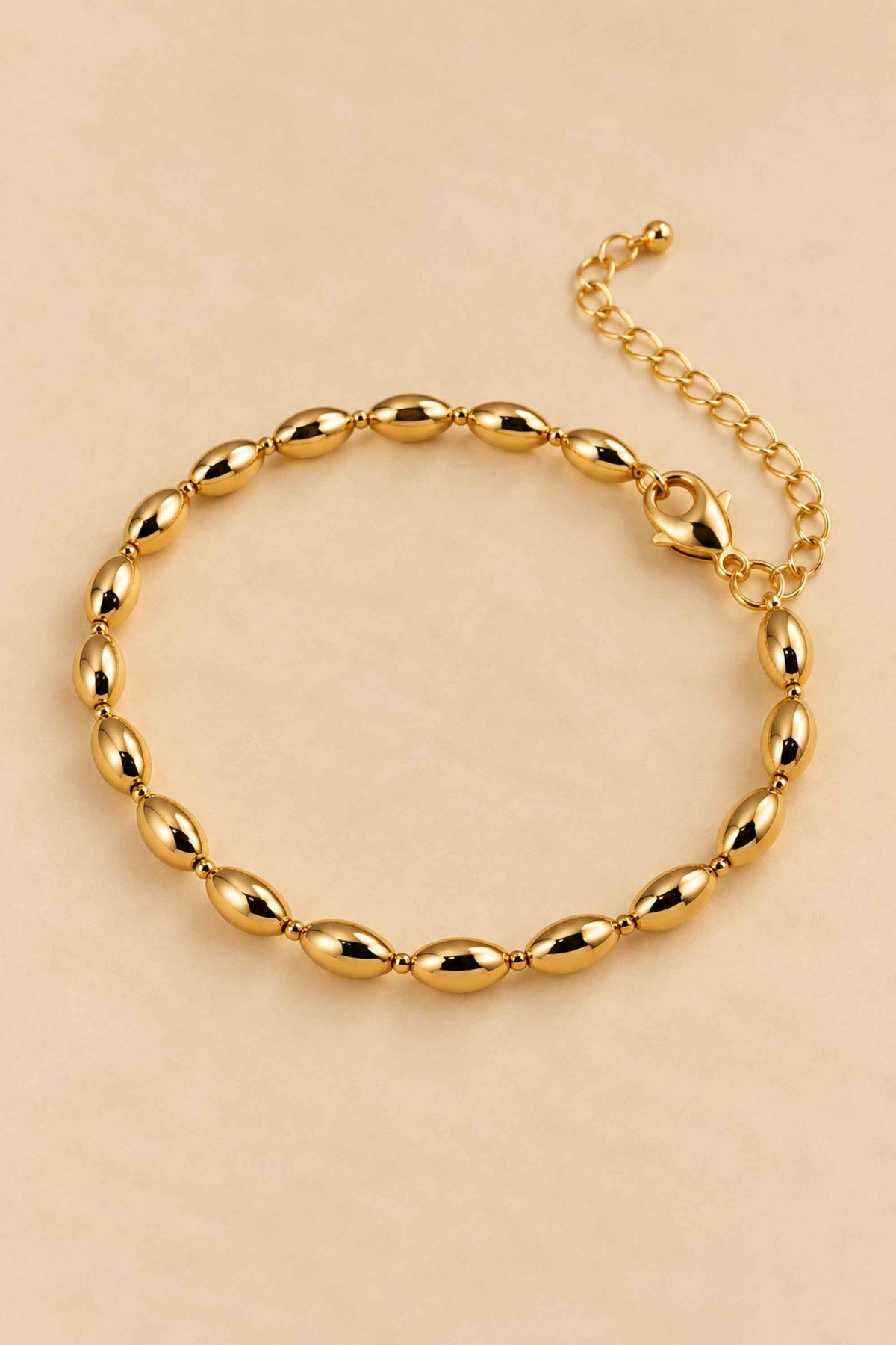 Gold-Tone Oval Bead Bracelet