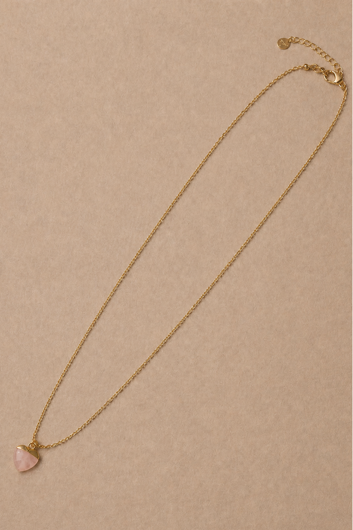 Collier Cœur Rose Quartz