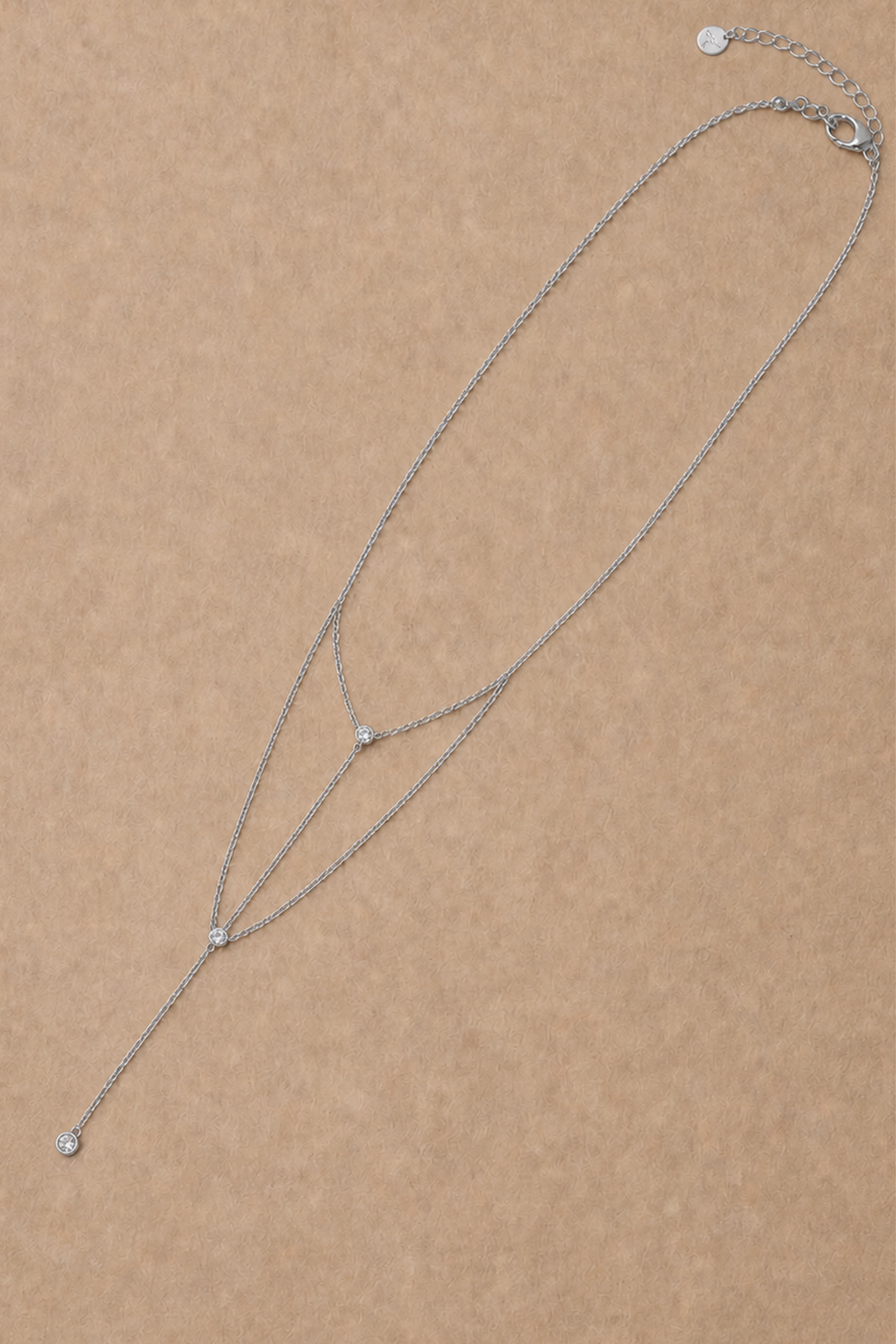 Collier en acier inoxydable avec strass et argent