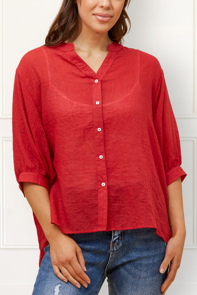 Roxanne Chemise Buttons Oversize – Tissu Léger Semi-Transparent Mélange de Cotons