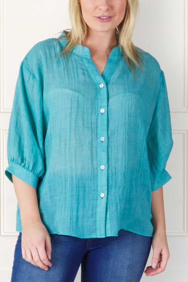 Roxanne Chemise Buttons Oversize – Tissu Léger Semi-Transparent Mélange de Cotons