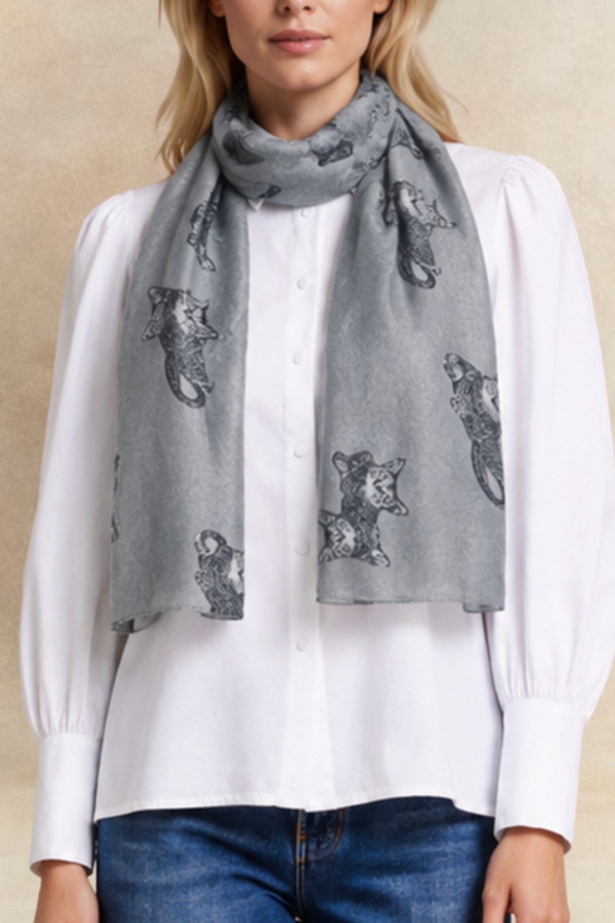 Foulard Imprimé Chat Noir