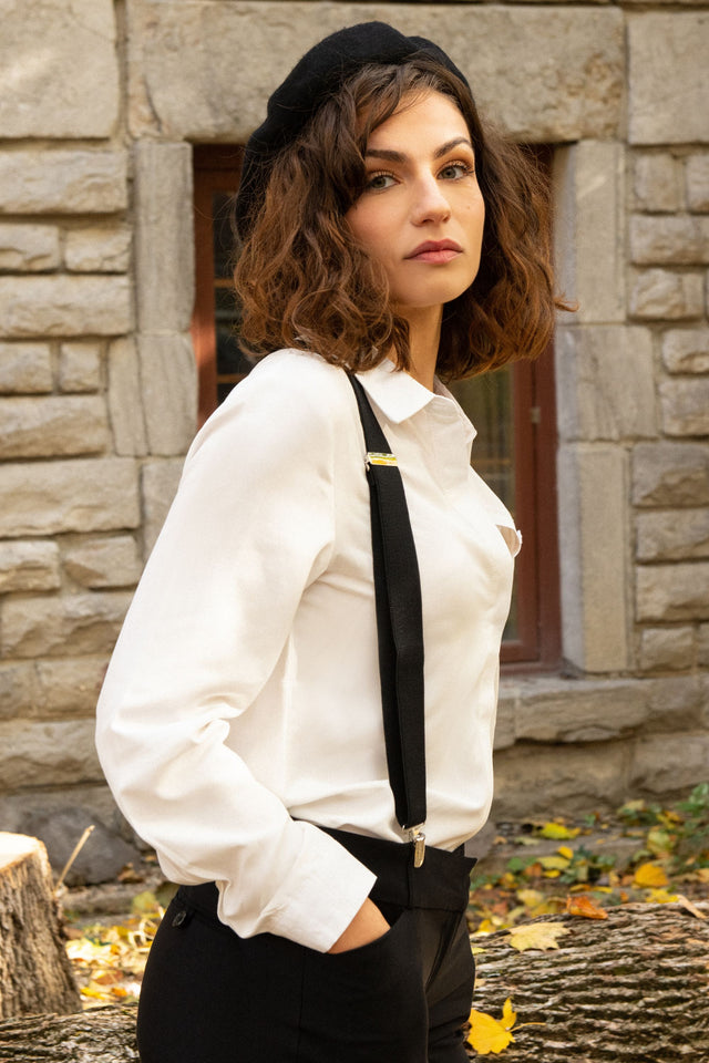 Suspenders Elastic Women's Adjustable - Onze Montreal Black Onze Montreal