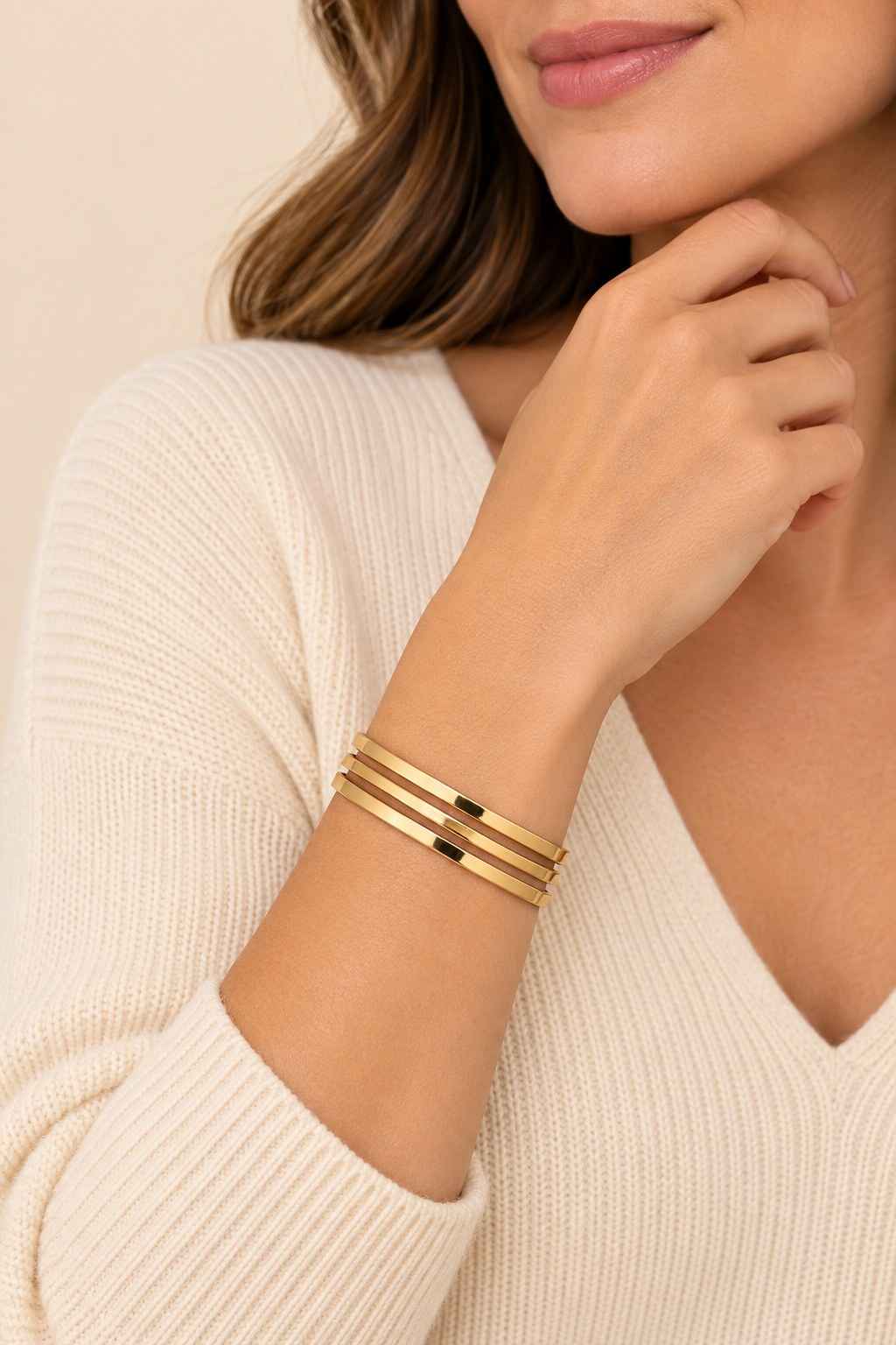 Three-Ring Gold-Tone Bangle Set