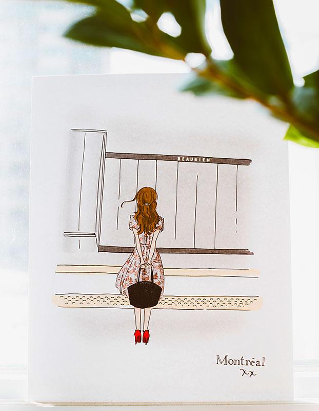 Art Print - Fille au Metro - Onze Montreal Default Title Onze Montreal