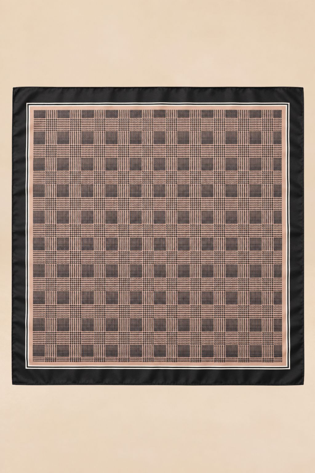 Foulard brune à motif Prince-de-Galles inspiré du tartan 