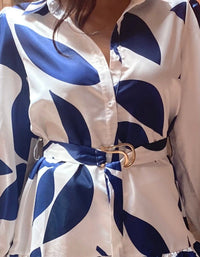 Manon Shirt Dress Belted Puffy Sleeves White - Onze Montreal