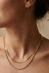 18K Collier Double Chaîne Dorée