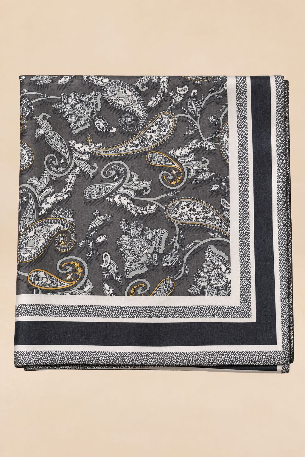 Paisley Square Scarf Charcoal