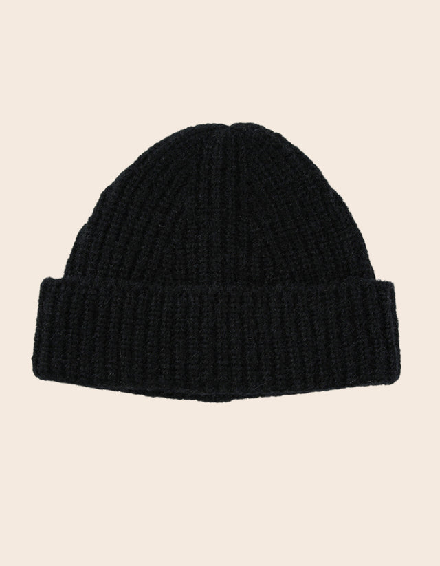 Beannie Hat Rib Knit Solid Color