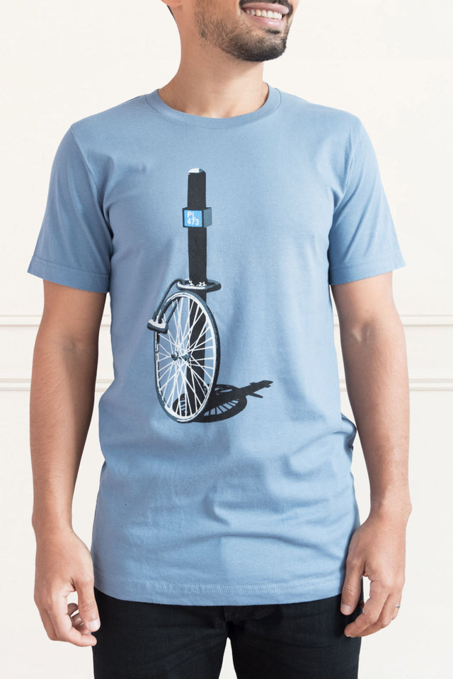T-Shirt Vélo Volé Homme Bleu