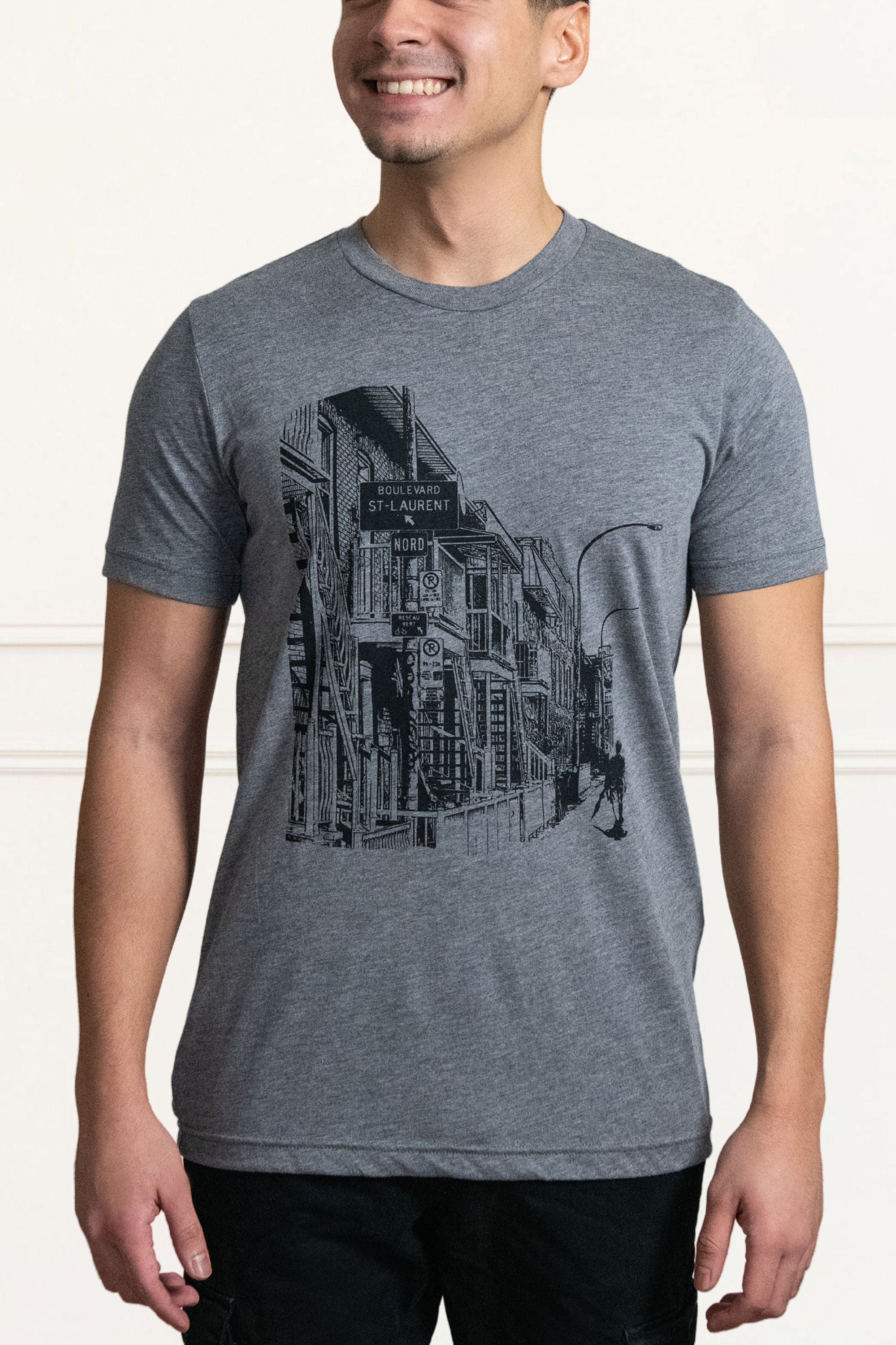 Boulevard Saint Laurent T Shirt Grey Tres Normale Onze Montreal XL Grey