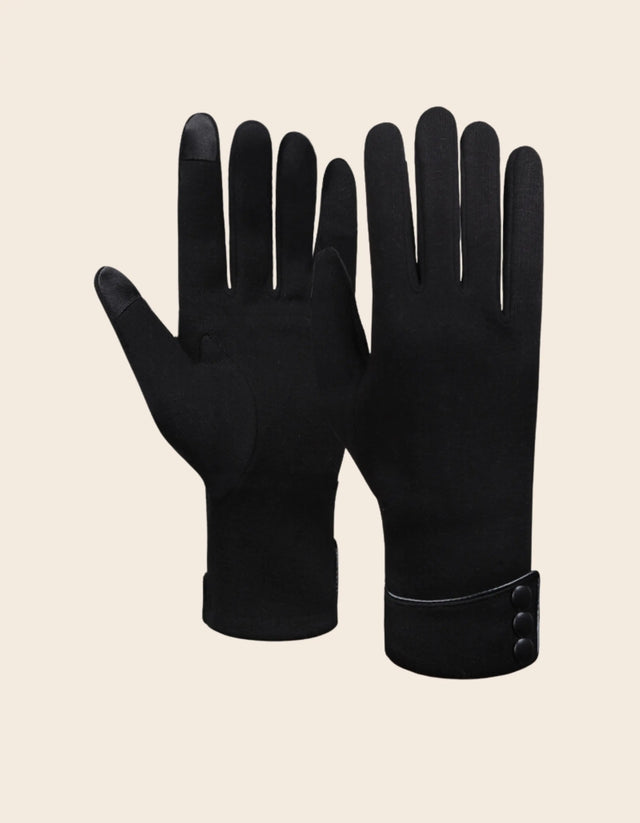 Faux Suede Fitted Texting Gloves - Onze Montreal