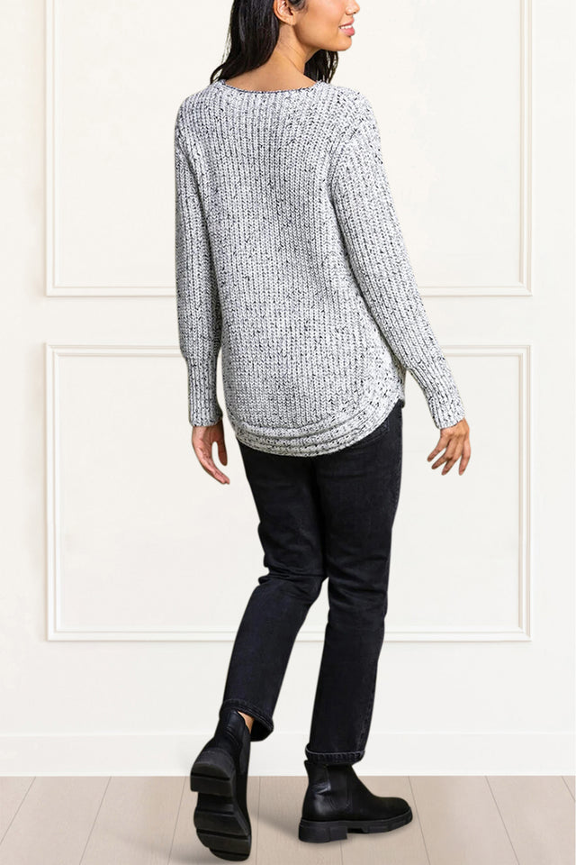 Elodie Mix Ribbed Knit Mix Sweater