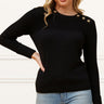 Lucie Knit Sweater Shoulder Turtoise Buttons - Onze Montreal