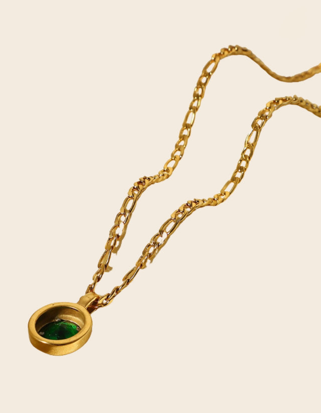 Necklace Gold Oval Pendant - Onze Montreal