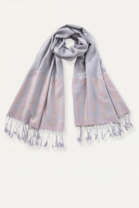 Pashmina Scarf Paisley Motif Gris - Onze Montreal Grey Onze Montreal
