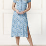 Alba Dress Peasant Style Ditsy Floral Print Blue - Onze Montreal