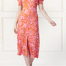 Paula Bodycon Dress Floral Print Orange - healthydessertscatering