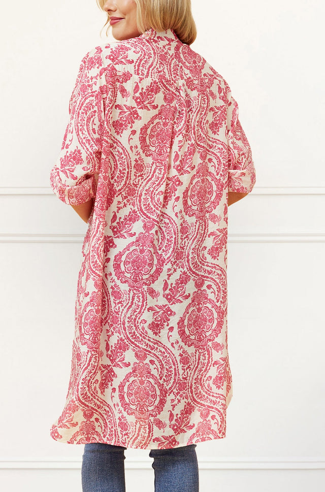 Cezanne Robe Chemise Tunique Semi-Transparente Imprimé Cachemire
