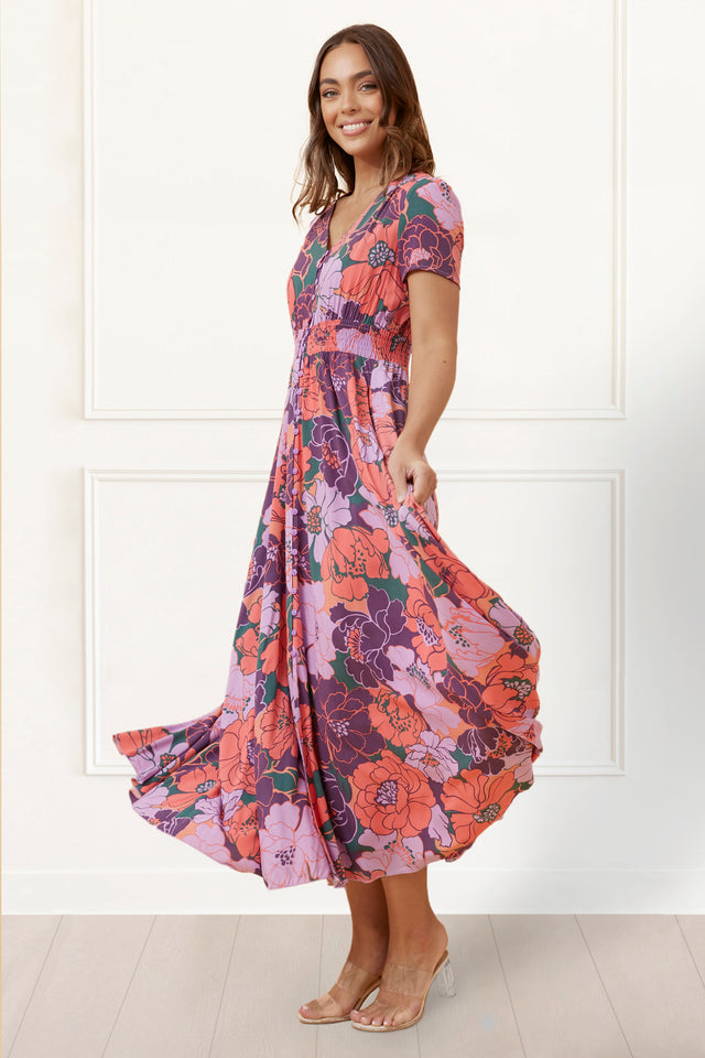 Christina Maxi Dress Fit & Flare Floral Print