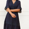 Paloma Short Dress Embroidered Details Solid - healthydessertscatering