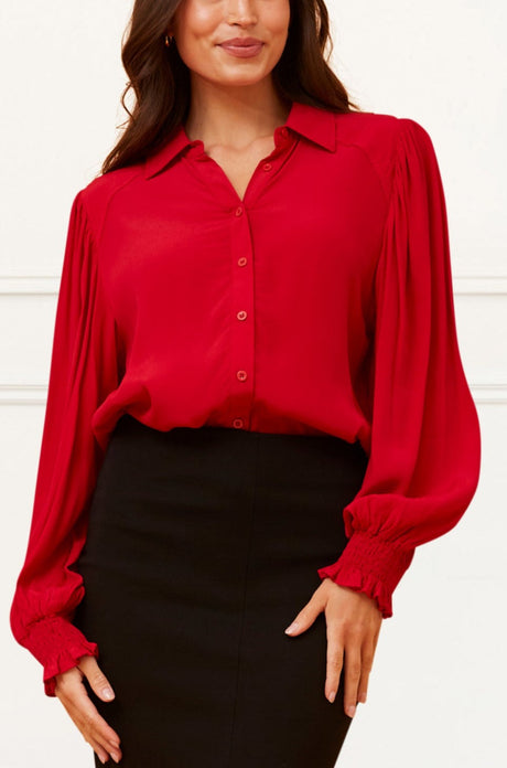 Cindy Shirt Long Lantern Sleeves Solid