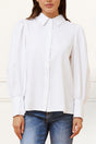 Maxine Shirt Fitted Long Puffy Sleeves Solid - Onze Montreal