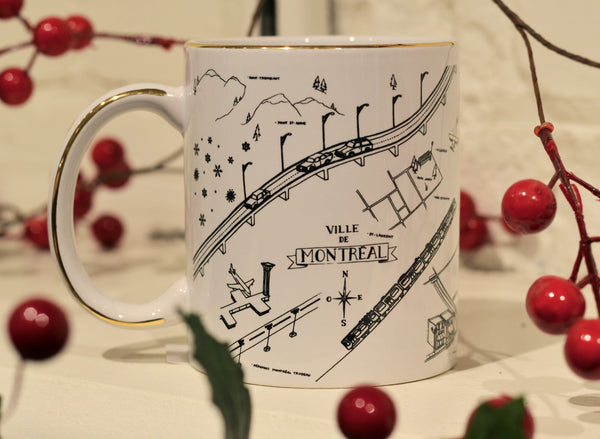 Mug Custom Illustration Touch of Real 14k Gold