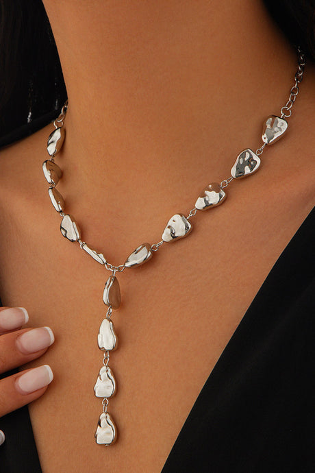 Irregular Y-shaped Necklace Flat Water Drop