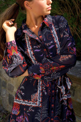 Etna Black Boho Shirt Dress