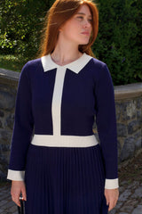 Clarissa Knit Dress with Contrast Trim