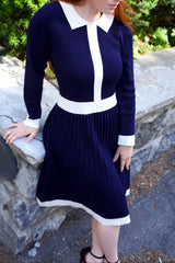 Clarissa Knit Dress with Contrast Trim